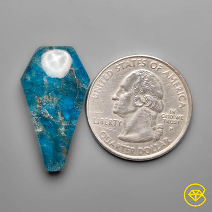 Neon Apatite With Himalayan Quartz Doublet Coffin Carving