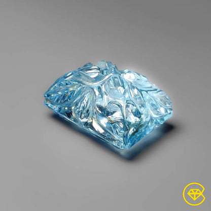 Blue Topaz Mughal Carving Faceted