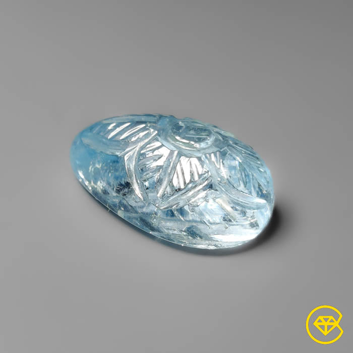 Blue Topaz Mughal Carving Faceted