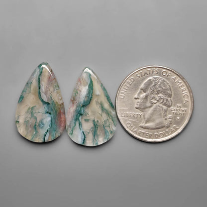 Moss Agate Pair