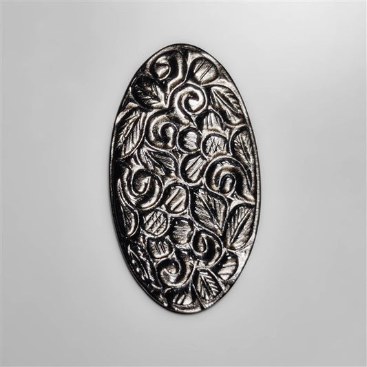 Silversheen Obsidian Mughal Carving