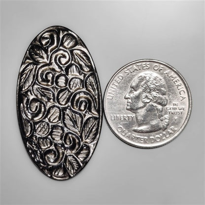 Silversheen Obsidian Mughal Carving