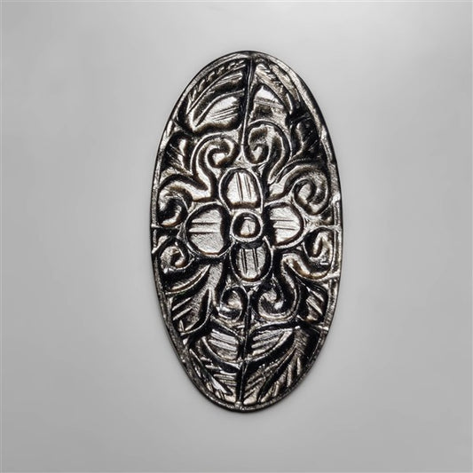 Silversheen Obsidian Mughal Carving