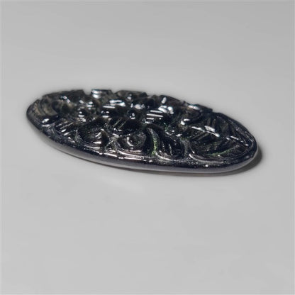 Silversheen Obsidian Mughal Carving