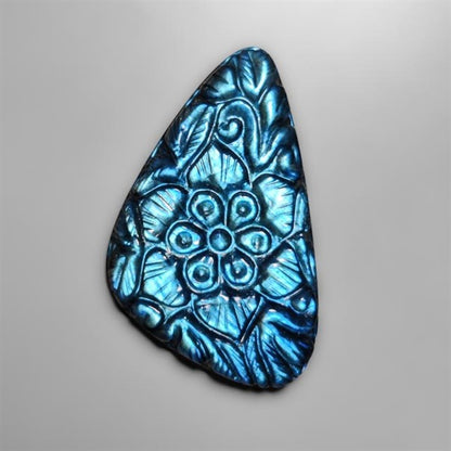 Blue Labradorite Mughal Carving