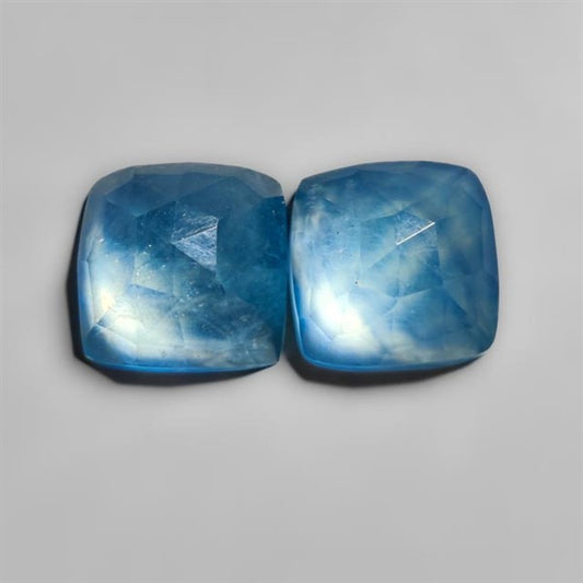 Rose Cut Aquamarine Pair