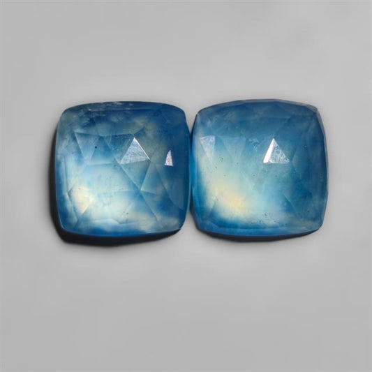 Rose Cut Aquamarine Pair