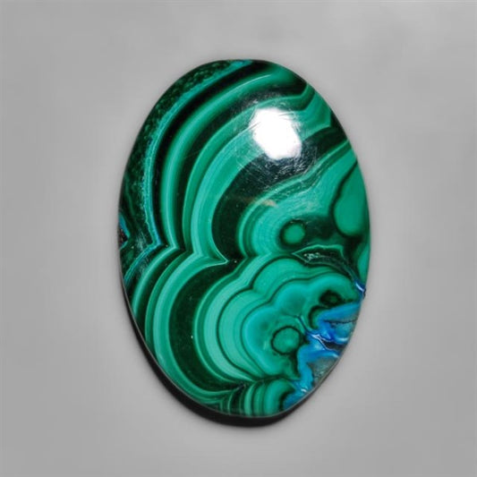 Chrysocolla In Malachite Cabochon