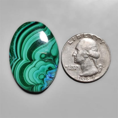 Chrysocolla In Malachite Cabochon