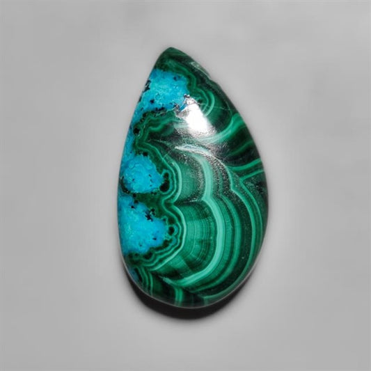 Chrysocolla In Malachite Cabochon