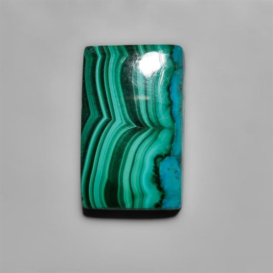 Chrysocolla In Malachite Cabochon