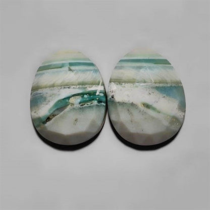 Rose Cut Saturn Chalcedony Pair