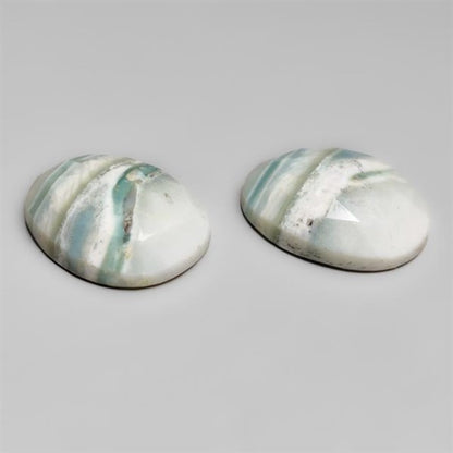 Rose Cut Saturn Chalcedony Pair