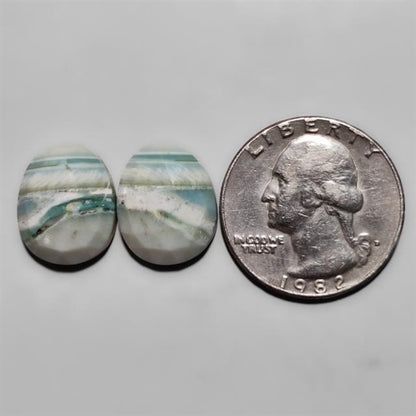 Rose Cut Saturn Chalcedony Pair