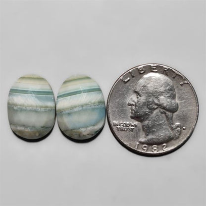 Rose Cut Saturn Chalcedony Pair